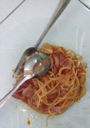 Foto resep Spagheti sosis pedas