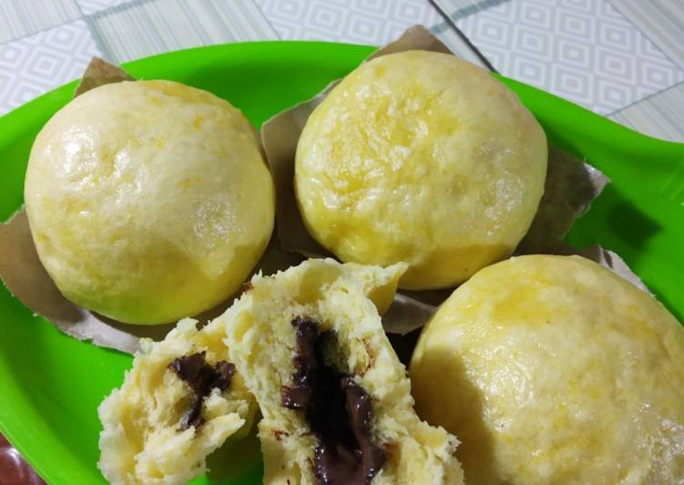 Bakpau Labu Kuning Isi Coklat Eggless