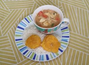 Una foto de Ceviche de pescado con palmito