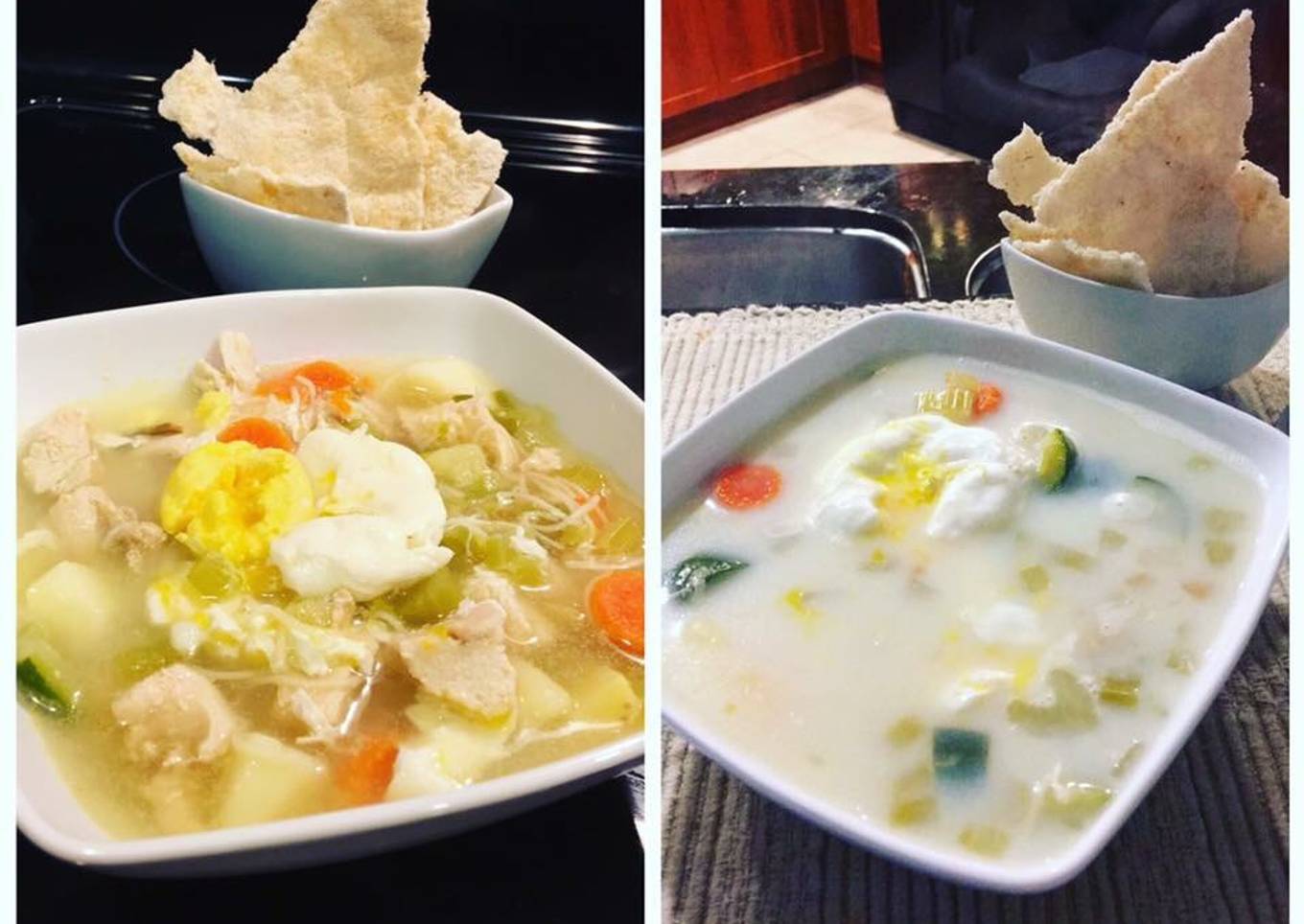 Sopa de pollo tipo pizca Andina a lo fit