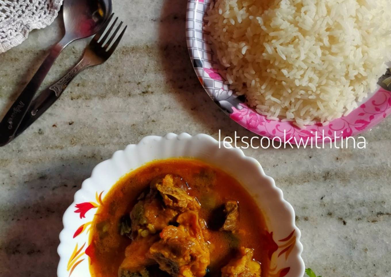 Mutton curry with Peyazkoli