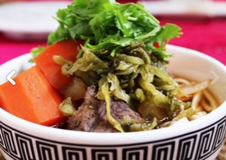 Recipe of Speedy Taiwan Beef noodle easy cooked by da-dong pot