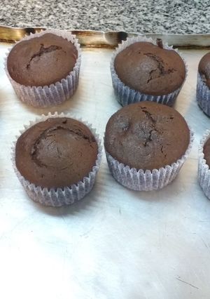 Una foto de Muffins de chocolate con dulce de leche y banana