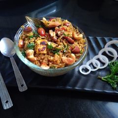Paneer yakhni pulao A picture of Paneer yakhni pulao.