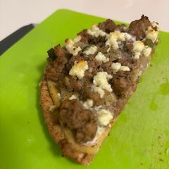 Lamb and Hummus Pizza A picture of Lamb and Hummus Pizza.