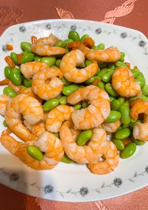 毛豆蝦仁 的食譜成品照片