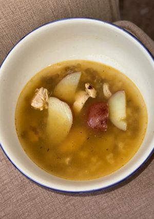 A picture of Chicken and Lentil Soup.