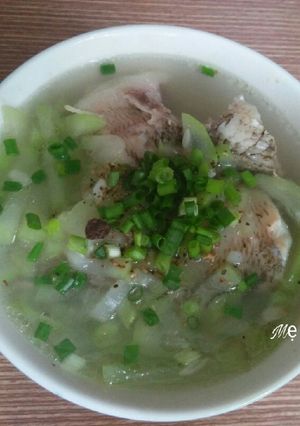 Hình của món Canh Bầu Nấu Cá Tràu (Cá Quả).