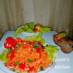 A picture of Coconut jollof rice.