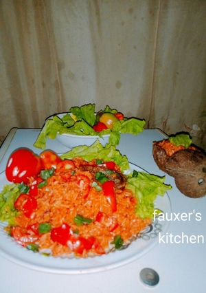 A picture of Coconut jollof rice.