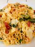Instant Noodles with Salchichon Sausage
