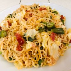 Instant Noodles with Salchichon Sausage A picture of Instant Noodles with Salchichon Sausage.