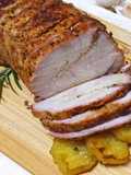 Cotlet de porc, cu legume și mirodenii, la cuptor