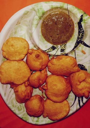 A picture of (Herbed🌿)Carom leaves fritters.