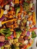 Kielbasa and vegetable sheet pan dinner