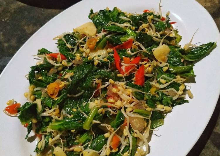 Tumis sawi ijo dan toge