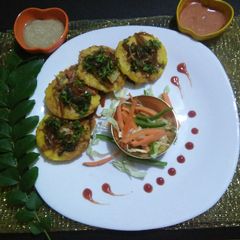 Idli style dhokla with chinese stuffing A picture of Idli style dhokla with chinese stuffing.