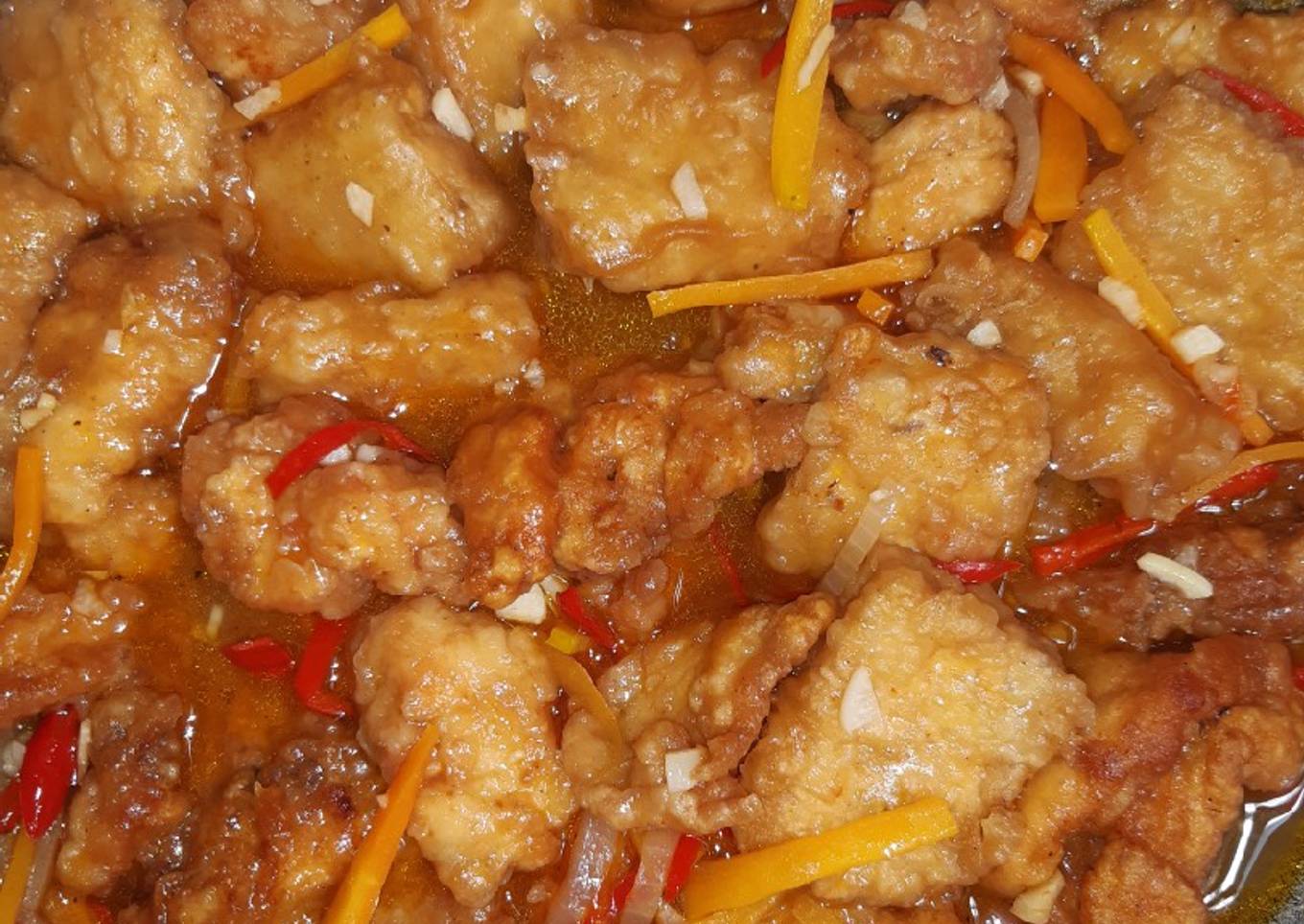 Ayam & Tempe crispy saus pedas manis