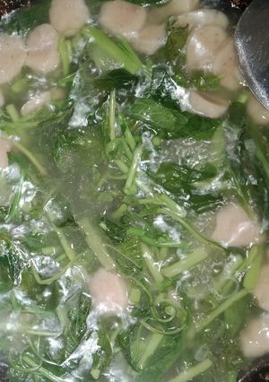 Foto resep Sayur Bayam Bakso