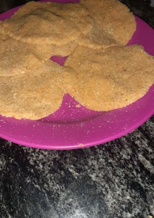 Una foto de Milanesas de zapallo y papa