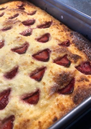 Mandulalisztes epres-túrós kalács recept fotója