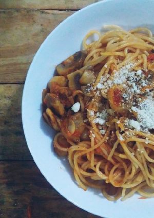 Una foto de Pasta con champiñones 🍄