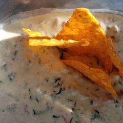 A picture of Spicy sausage queso dip.