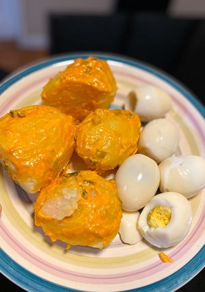 Una foto de Papas Chorreadas con Huevo!!!