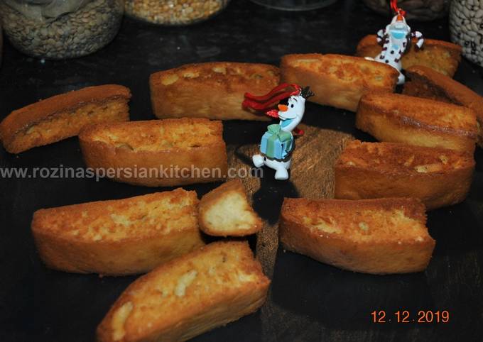 Recipe of Quick Rusk Cake نان سوخاری