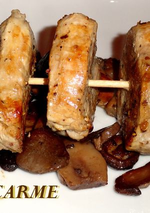 Una foto de Brochetas de solomillo de cerdo