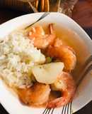 Sopa de verduras con Camarón