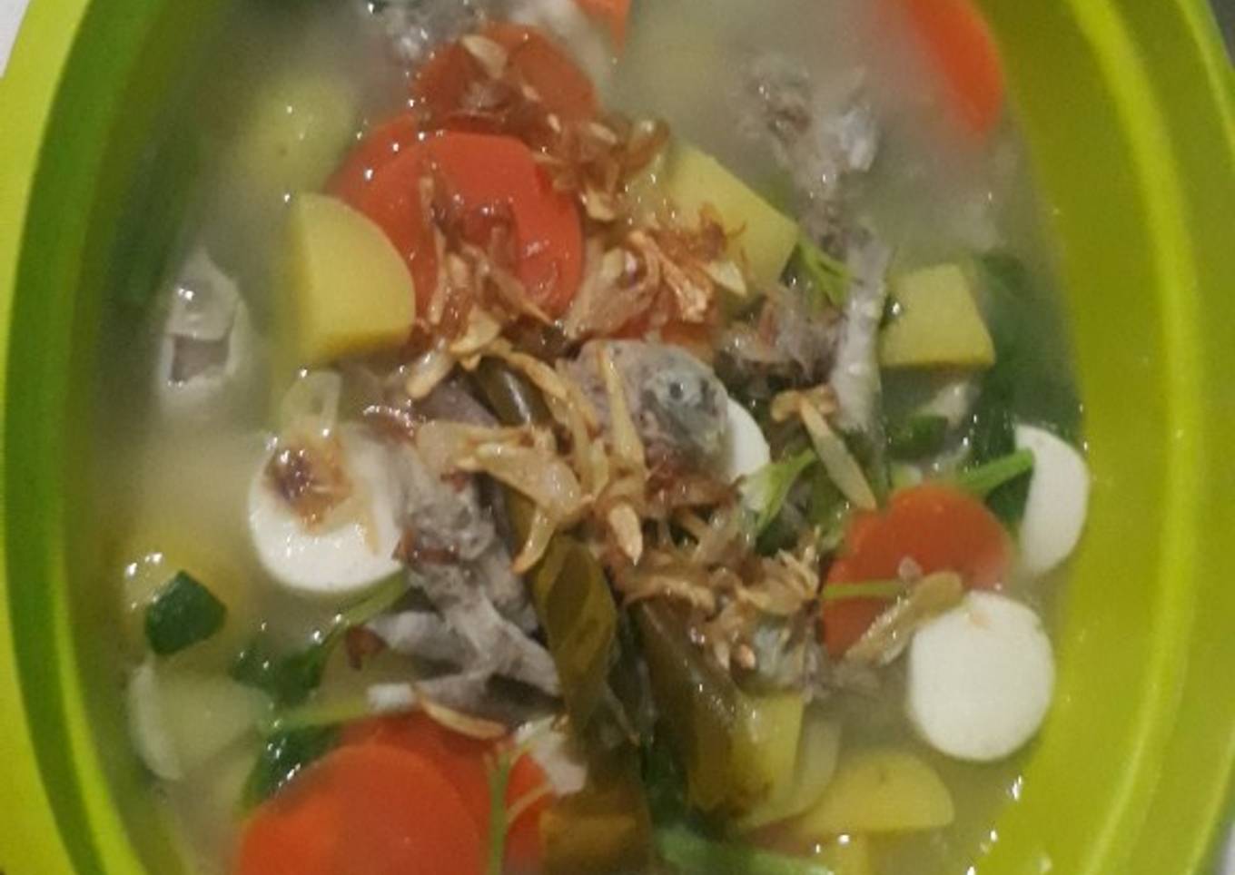 Sop ceker baki (bakso ikan)