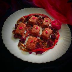 A picture of Gulkand burfi.