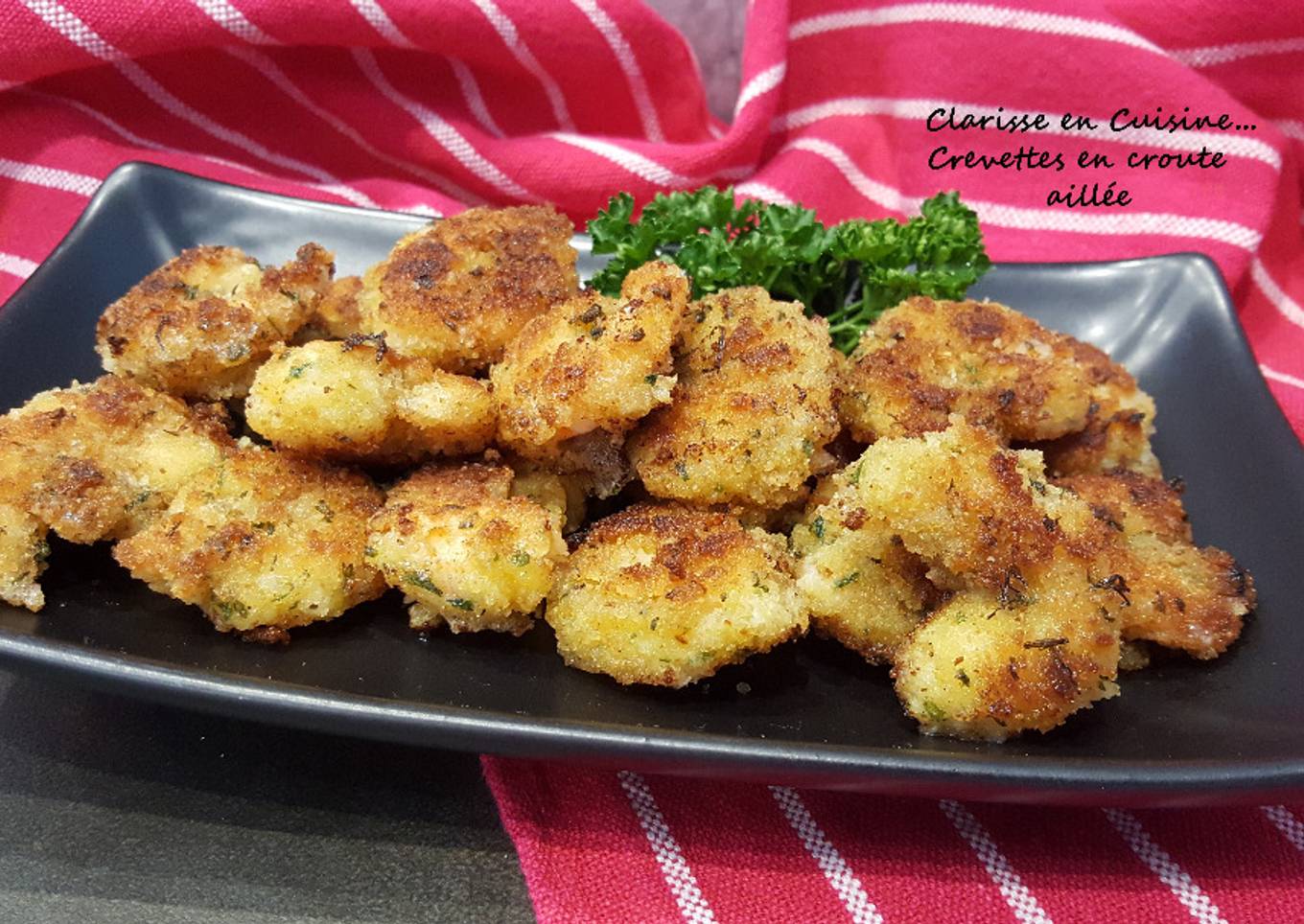 Crevettes en croute aillée