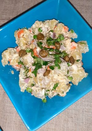 Una foto de Cremoso emsalada de papa