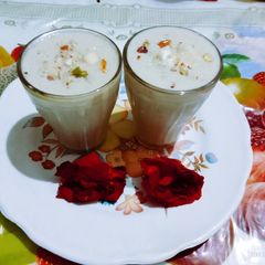 A picture of Healthy and tasty Babugosha(Indian pear) lassi.