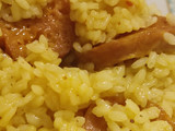 Chorizos veganos con arroz