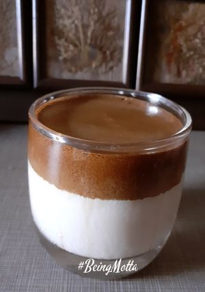 A picture of A cuppaa of dalgona coffee.