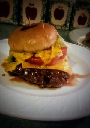 A picture of The words best burger. 🙂.