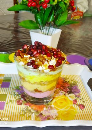 A picture of Multi layered Pudding.