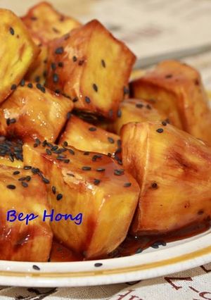 Hình của món KHOAI LANG VÀNG SỐT MẬT ONG.