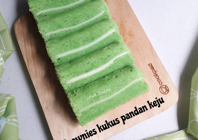 Brownies kukus pandan keju