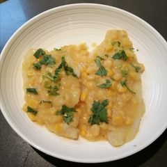 A picture of Fish Fillet con Corn.