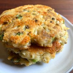 A picture of Cheesy Potato & Mackerel Pancakes.