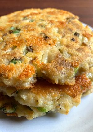 A picture of Cheesy Potato & Mackerel Pancakes.
