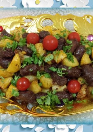 صورة لوصفة سجق بالبطاطس