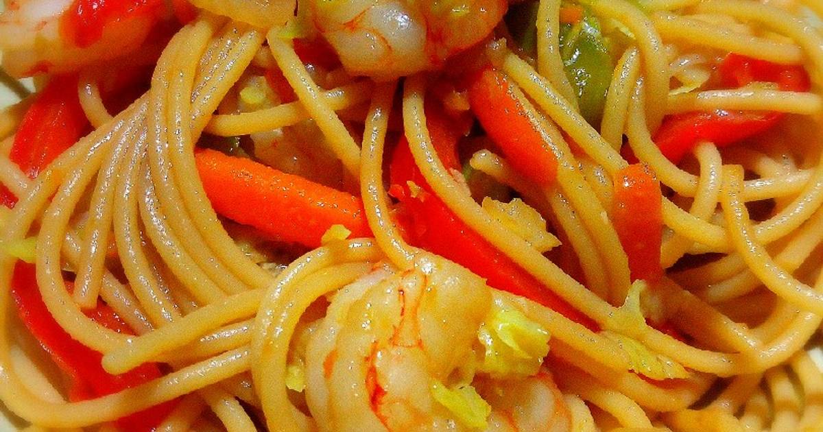 Espaguetis estilo chino con gambas Receta de pedromariapapper Cookpad