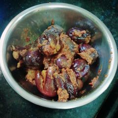 A picture of Bharwa baingan/brinjal.