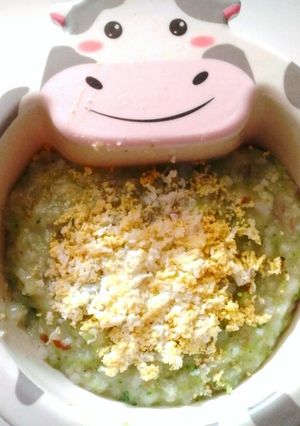 Foto resep MPASI 9-10 Bulan : Bubur Kacang Merah, Oyong, Brokoli, Telur