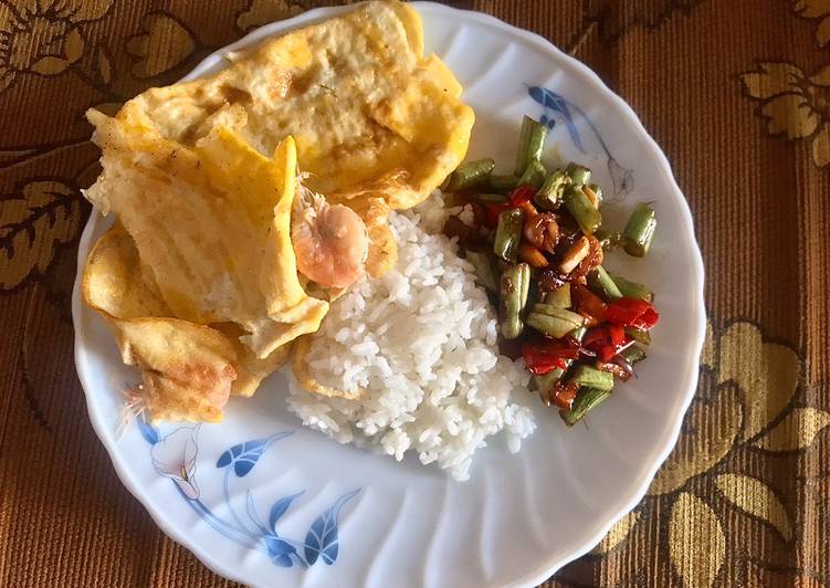 Breakfast telur udang oseng buncis 💜